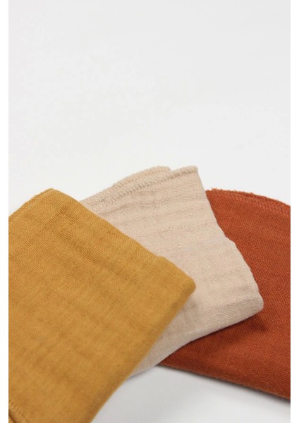 6'lı Müslin Mendil 20X20 cm 90106 Kiremit Bej Hardal fırsatları