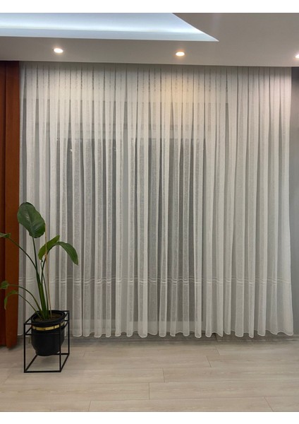 Maria Keten Tül Perde – 1/2,5 Orta Pileli,şerit Desenli,kırışmaz,ütü Gerektirmez,modern Şık Tasarım
