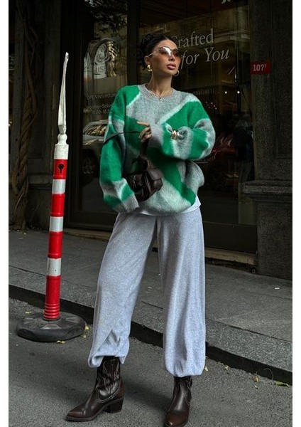 Blok Desen Neon Triko Kazak 1345