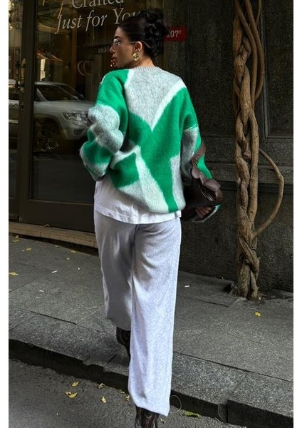 Blok Desen Neon Triko Kazak 1345 fırsatları