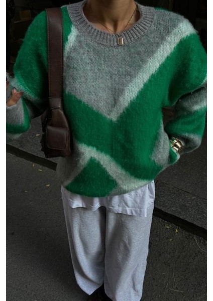 Blok Desen Neon Triko Kazak 1345