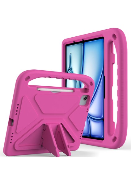 iPad Air 11(2025)/(2024)/PRO 11(2024)KILIF El Tutacağı Destek Standı Tablet Eva Kılıfı-Gül (Yurt Dışından)