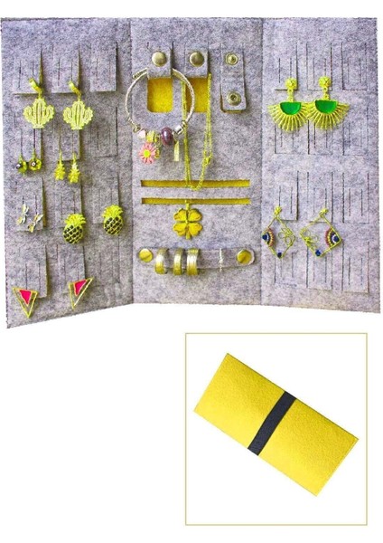 Katlanabilir Seyahat Takı ve Cüzdan Organizer, Sarı Renkli Düzenleyici modelleri