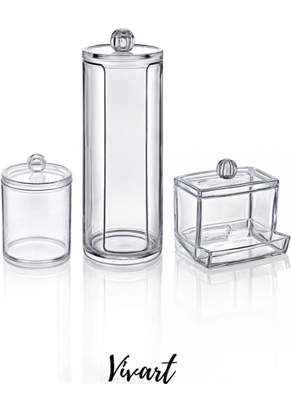 Beyaz 3'lü Kapaklı Çok Amaçlı Makyaj Organizeri fiyatları