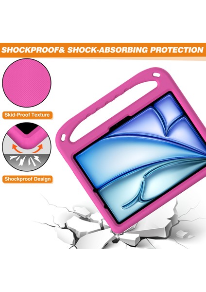 iPad Air 11(2025)/(2024)/PRO 11(2024)KILIF El Tutacağı Destek Standı Tablet Eva Kılıfı-Gül (Yurt Dışından) indirimleri