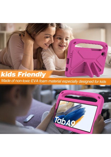 Samsung Galaxy Tab A9 Kılıf Darbeye Dayanıklı Kickstand Eva Tablet Kılıfı Saplı-Gül (Yurt Dışından) fırsatları