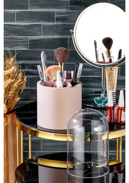 Bölmeli Pembe Makyaj ve Fırça Organizeri, Şeffaf Kapaklı Büyük Düzenleyici modelleri