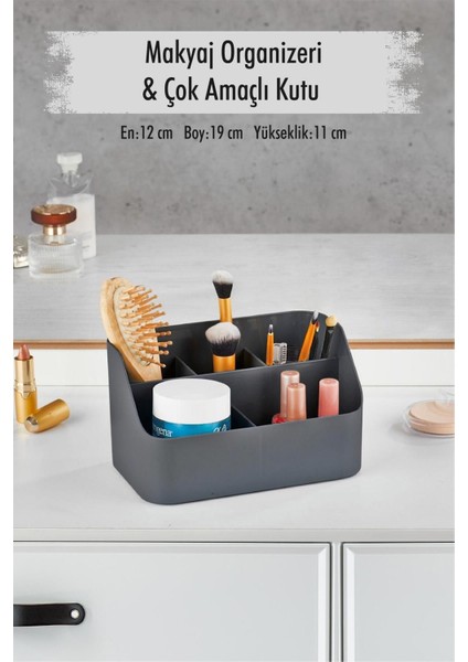 Şık Füme Çok Amaçlı Kozmetik ve Makyaj Düzeni Kutusu