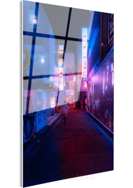 Tokyo Sokakları - Neon Işıklar Cam Tablo modelleri
