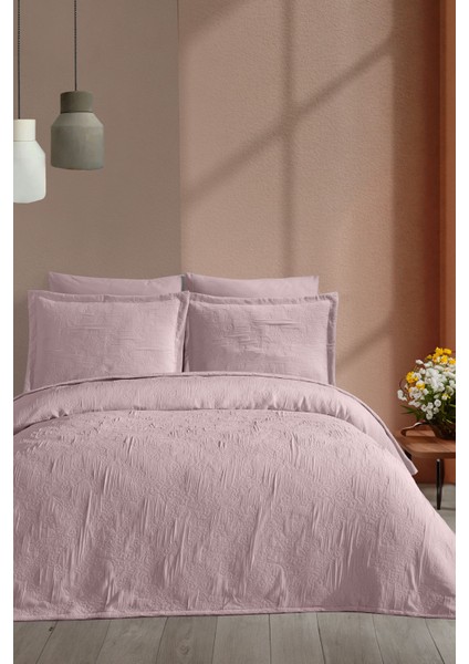 Nice Çift Kişilik Yatak Örtüsü 3 Parça (240X250 Cm) Gülkurusu