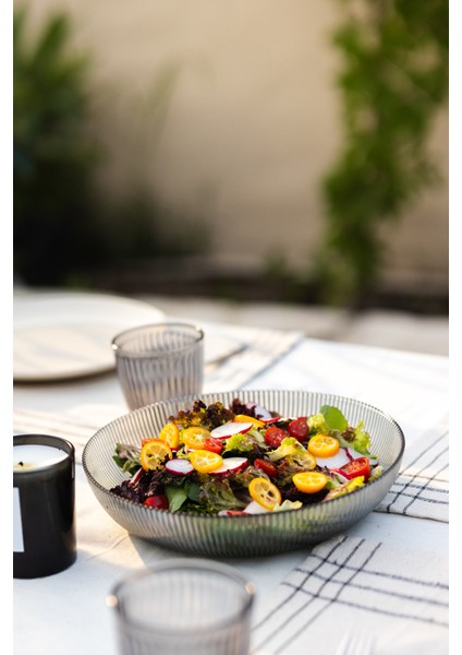 Splendid Cam 2'li Salata Kasesi Seti Füme 25 cm - 30 cm