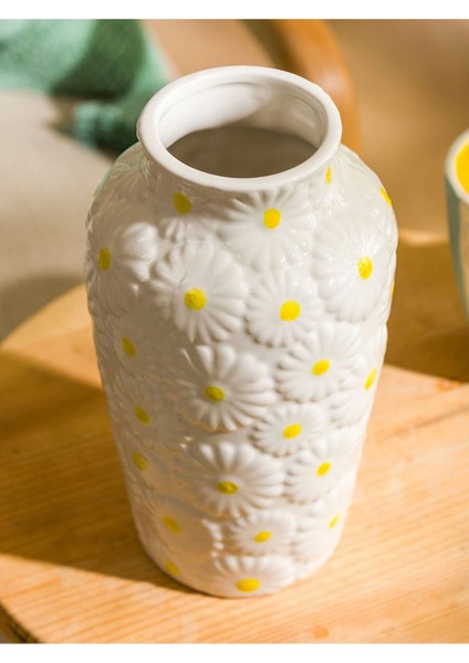 Beyaz Seramik Vazo 21 Cm, Şık ve Modern Dekoratif Ev Aksesuarı modelleri