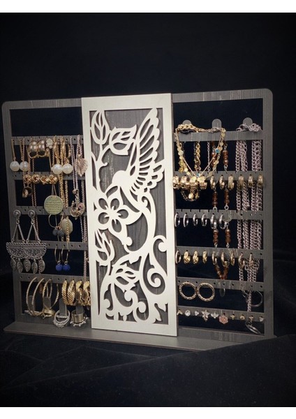 Çizgili Siyah Beyaz Ahşap Küpe ve Takı Standı, Organizer ve Sergileme Rafı fiyatları