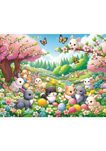 Çocuk Tavşanların Buluşması 25 Parça Puzzle fiyatları