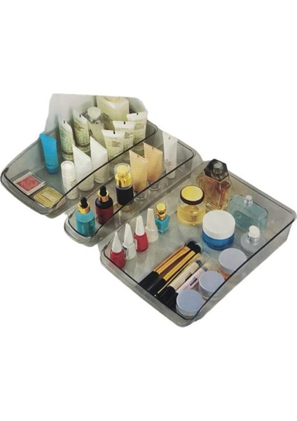 Gri Çok Amaçlı Makyaj ve Takı Organizeri 3'lü Set fiyatları