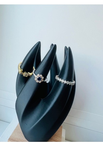 Siyah Takı Düzenleyici Yüzük Standı, Şık ve Kullanışlı Tasarım, Düzenli Saklama Sağlar fiyatları