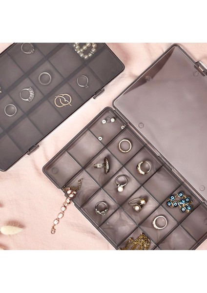 Siyah 18 Bölmeli Takı Organizer Kutusu, Plastik, 25X15X3 cm modelleri