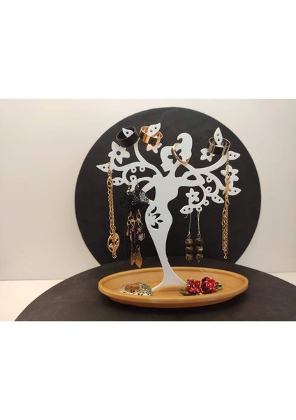 Renkli Peri Tasarımlı Takı Standı, Düzenleyici, Yüzük, Küpe, Kolye Askısı modelleri