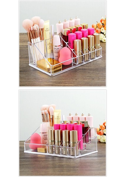 16 Bölmeli Şeffaf Akrilik Makyaj Malzeme Düzenleyici, Organizer