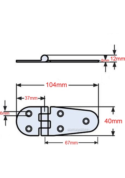 Marine Sealux Plastik Menteşe Siyah Kısa Uzun 40x105 4 Adet modelleri