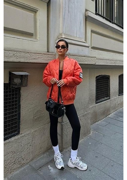 Alisa Oversize Kapitone Bomber Ceket 7058 -08