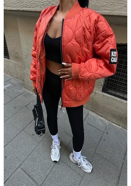 Alisa Oversize Kapitone Bomber Ceket 7058 -08
