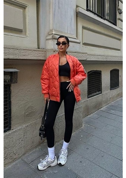 Alisa Oversize Kapitone Bomber Ceket 7058 -08