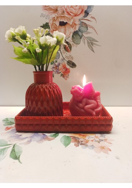 konsept Soyawax Aroma Terapi Kokulu Mum ve Alçı Vazo+ Alçı Tepsi.