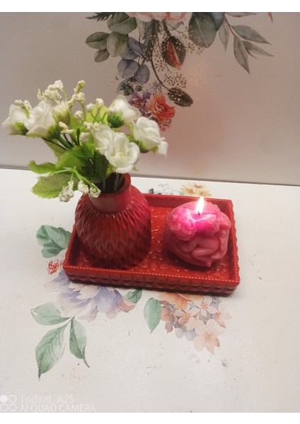 konsept Soyawax Aroma Terapi Kokulu Mum ve Alçı Vazo+ Alçı Tepsi.
