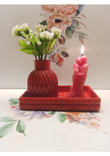konsept Soyawax Aroma Terapi Kokulu Mum ve Alçı Vazo+ Alçı Tepsi.