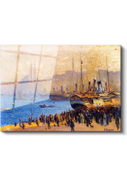 Istanbul Limanı - Tarihi Yarımada Manzarası Cam Tablo fiyatları