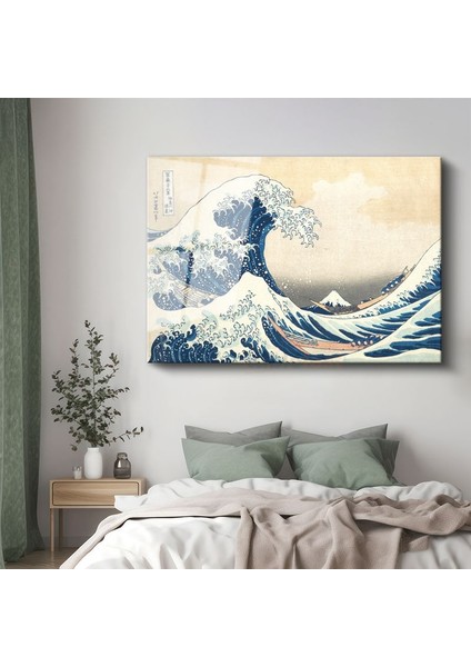 Katsushika Hokusai - Kanagawa'daki Büyük Dalga Cam Tablo