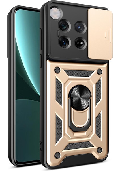 Oneplus 12 5g Çizilmez Telefon Kabuğu Pc + Lens Koruyuculu Tpu Telefon Kılıfı + Destek Ayağı - Altın (Yurt Dışından)