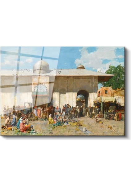Osmanlı Pazarı - Cami Avlusunda Kurulan Pazar Cam Tablo fiyatları