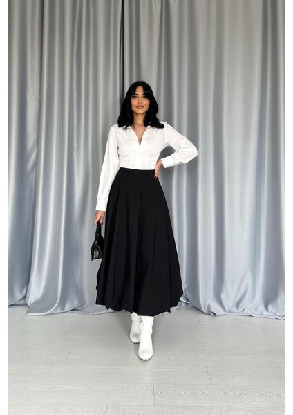 Siyah Uzun Balon Etek
