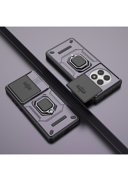 Oneplus 13 Kılıf Pc+Tpu Kickstand Telefon Koruyucu Lens Kapağı Ile-Mor (Yurt Dışından)