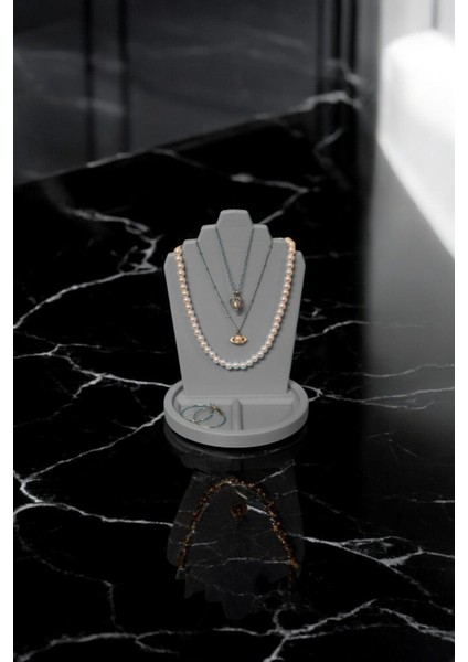 Gri Takı Organizer, Şık ve Fonksiyonel Süsleme ve Saklama Çözümü