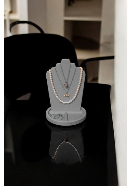 Gri Takı Organizer, Şık ve Fonksiyonel Süsleme ve Saklama Çözümü