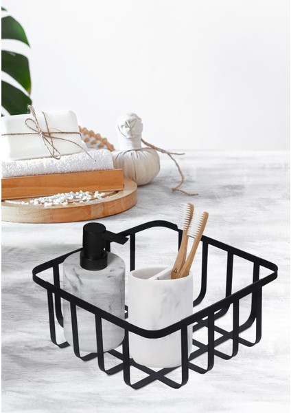 Çok Amaçlı Metal Organizer Kutusu, Banyo ve Ev Düzeni Için Şık Sepet