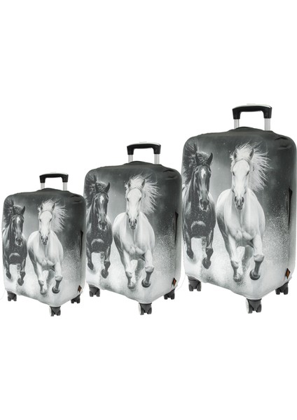 (MY#132 Atlar) Valizler Için Kılıf Seti (Kabin Orta ve büyük) fiyatları