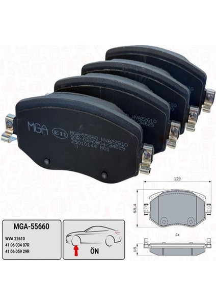 55660 / Renault Megane Iv 4 Ön Fren Balatası