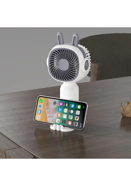 Telefon Tutuculu Şarjlı Mini El Fanı