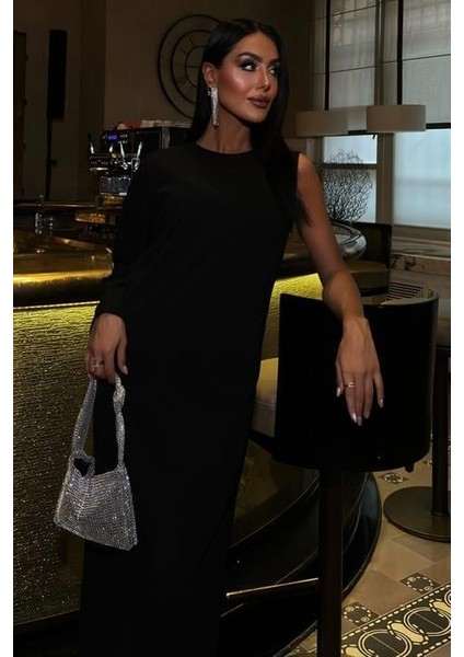 Aethra Tek Kol Uzun Elbise 2693-8