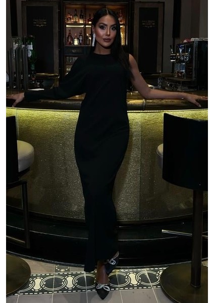 Aethra Tek Kol Uzun Elbise 2693-8