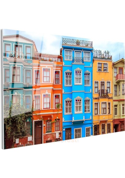 Balat Evleri - Istanbul'un Renkli Cepheleri Cam Tablo modelleri