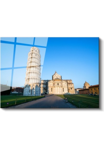 Pisa Kulesi - Katedral Meydanı Cam Tablo
