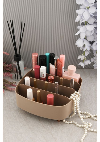 Dört Bölmeli Şık Makyaj ve Takı Organizeri, Kahverengi, Düzenli Saklama Keyfi fiyatları