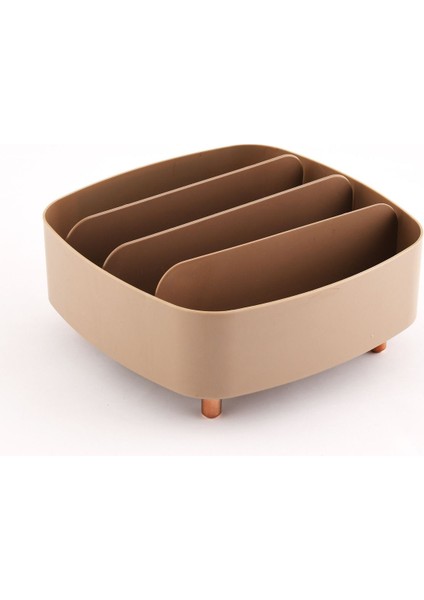 Dört Bölmeli Şık Makyaj ve Takı Organizeri, Kahverengi, Düzenli Saklama Keyfi indirimleri