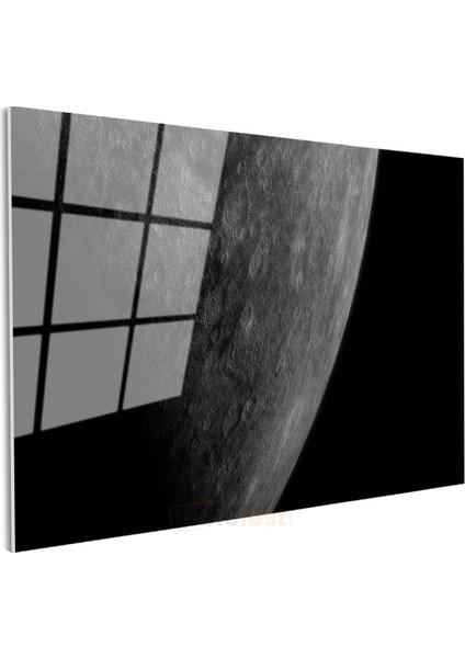 Gezegen Yüzeyi - Kraterli Kozmik Manzara Cam Tablo modelleri