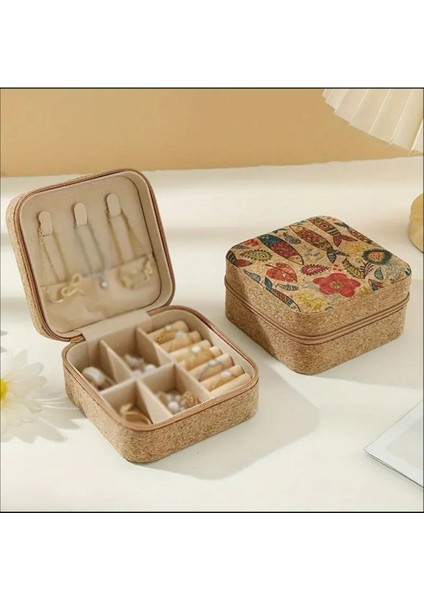 Şık Bej Mini Takı Kutusu, Zarif ve Kullanışlı Saklama Çözümü